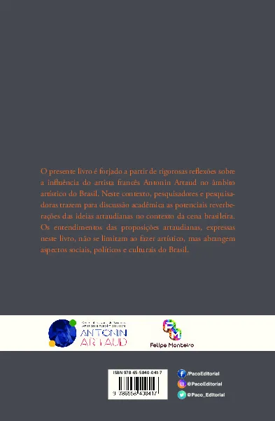 Antonin Artaud e o Brasil: Antonin Artaud e o Brasil Quarta Capa