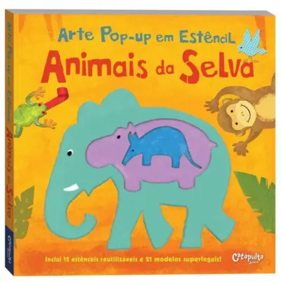 Arte pop-up em estêncil - Animais na selva