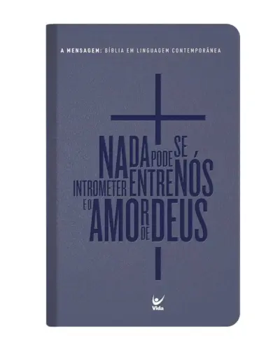Biblia a mensagem capa luxo pu romanos 8.39 (azul)