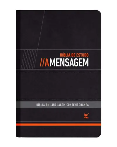 Bíblia de estudo a mensagem - cp de luxo preta
