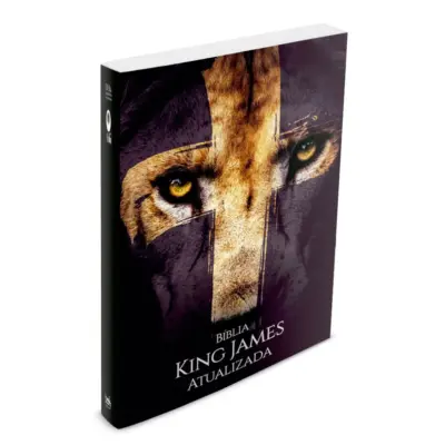 Bíblia King James Atualizada Capa Brochura Masculina Leão Cruz com 1664 pags formato 14x21