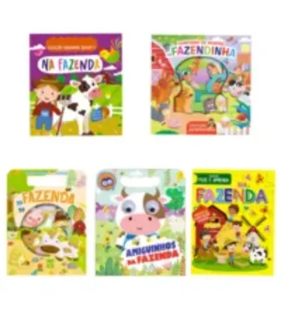 Coleção Infantil bichinhos da fazenda - Kit com 5 livrinhos