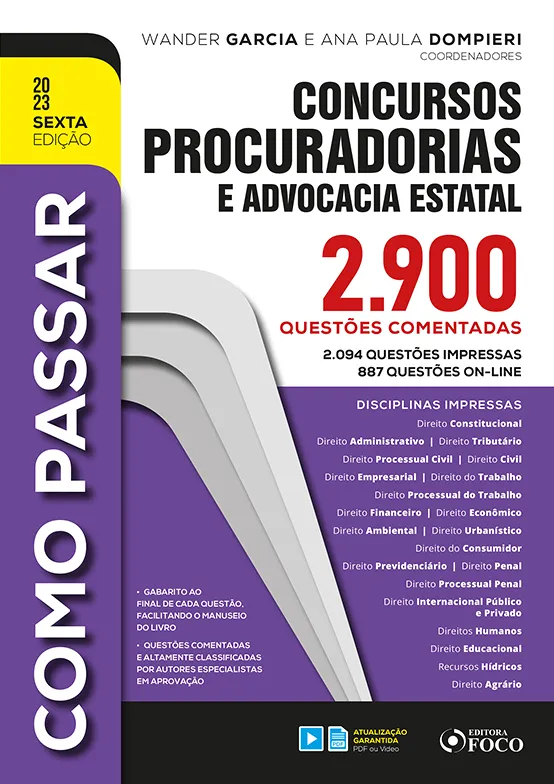 Como passar em concursos de procuradorias e advocacia estatal – 2.900 questões comentadas: Como passar em concursos de procuradorias e advocacia estatal – 2.900 questões comentadas: