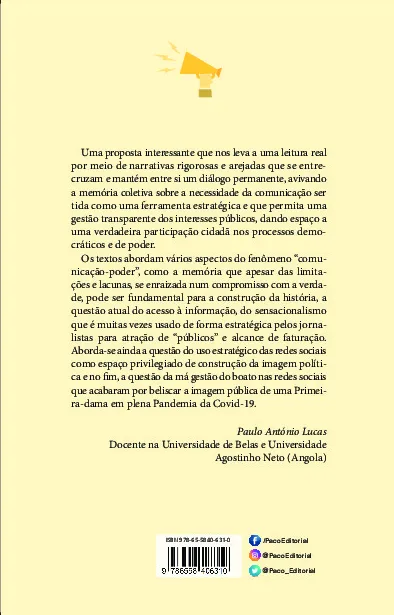 Comunicação e poder: transparência pública, pós-verdade e inovação no mundo digital Comunicação e poder Quarta Capa