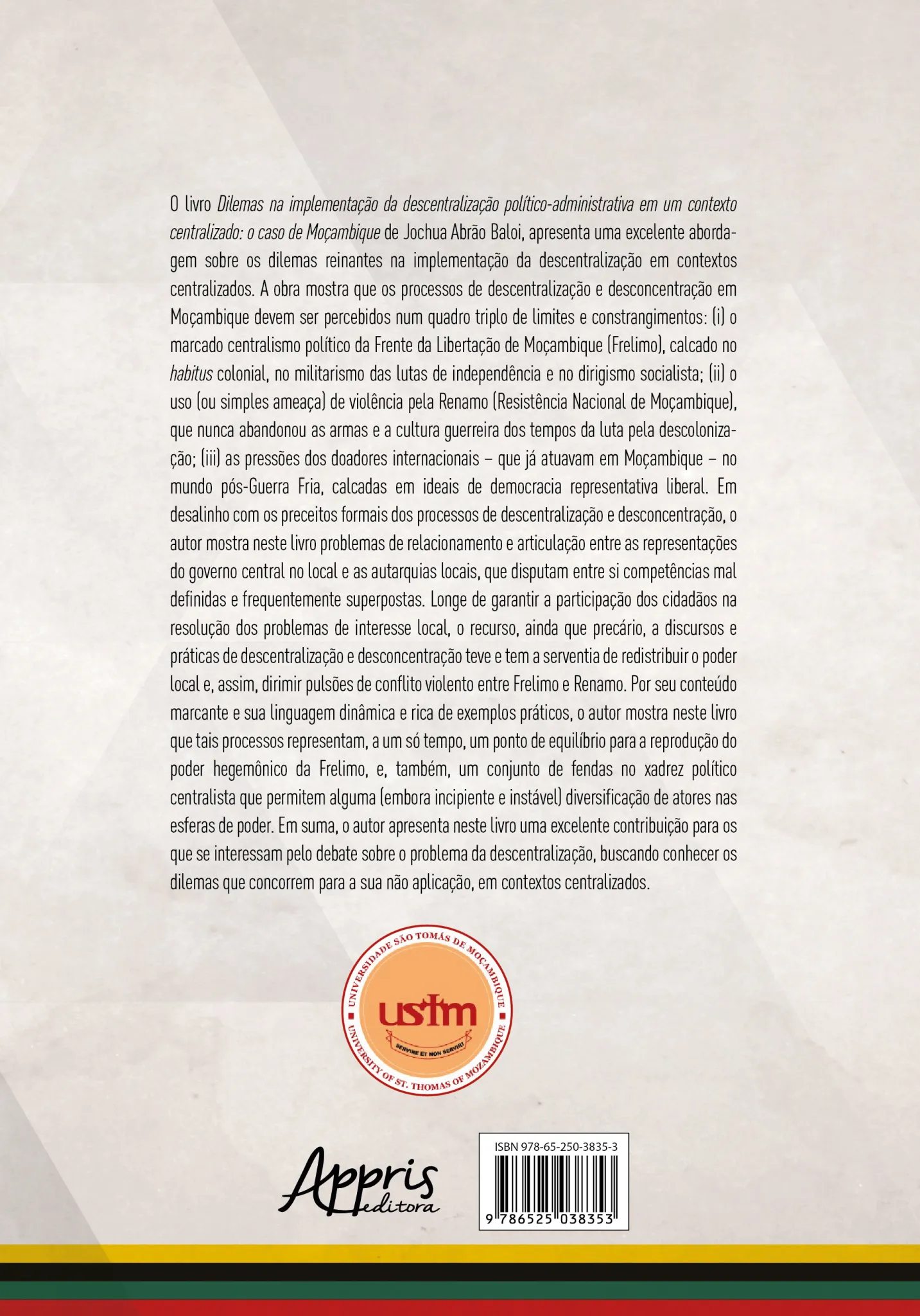 Dilemas na implementação da descentralização político-administrativa em um contexto centralizado: Dilemas na implementação da descentralização político-administrativa em um contexto centralizado Quarta Capa