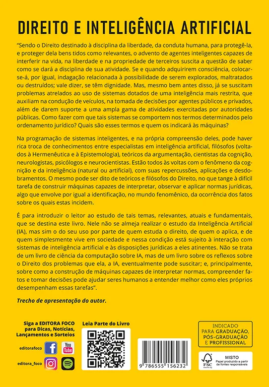 Direito e inteligência artificial: o que os algoritmos têm a ensinar sobre interpretação, valores e justiça Direito e inteligência artificial Quarta Capa