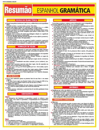 Espanhol - Gramática