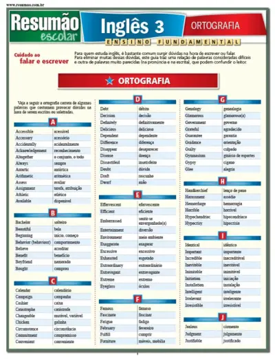 Inglês 3 - Ortografia