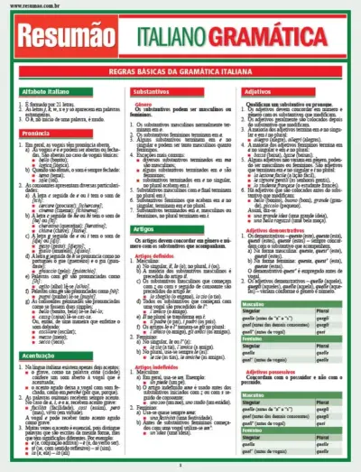 Italiano - Gramática
