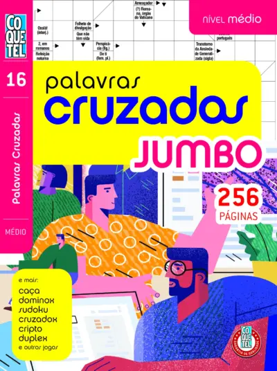 Livro Coquetel Palavras Cruzadas Jumbo nível médio Ed 16