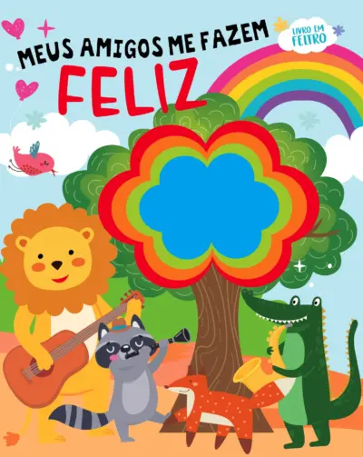 Meus amigos me fazem feliz - Livro em feltro