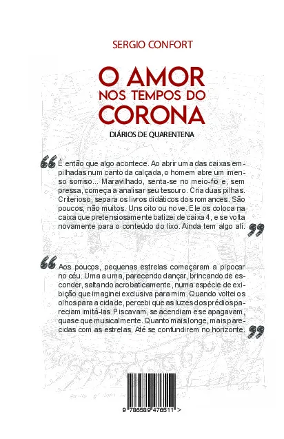 O amor nos tempos do corona: O amor nos tempos do corona Quarta Capa