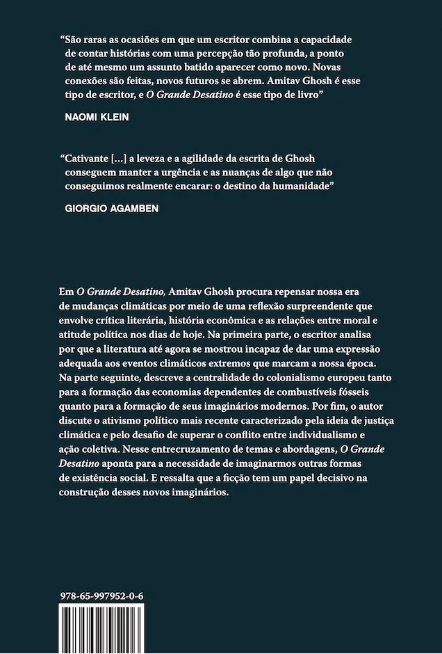 O grande desatino: mudanças climáticas e o impensável O grande desatino Quarta Capa