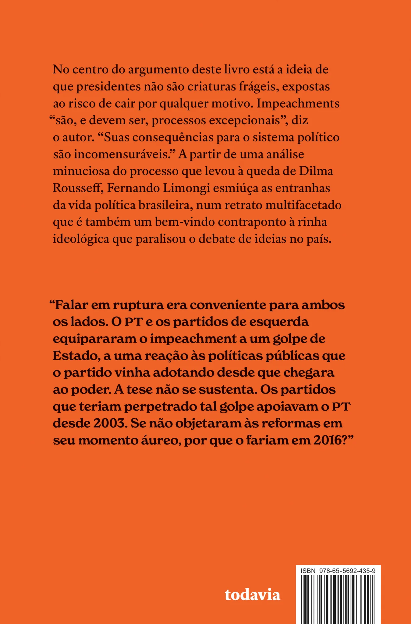 Operação impeachment: Dilma Rousseff e o Brasil da Lava Jato Operação impeachment Quarta Capa