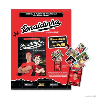 Pack com 50 figurinhas do álbum do enaldinho