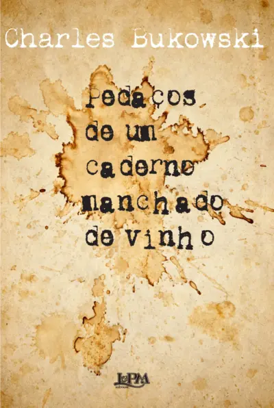 Pedaços de um caderno manchado de vinho