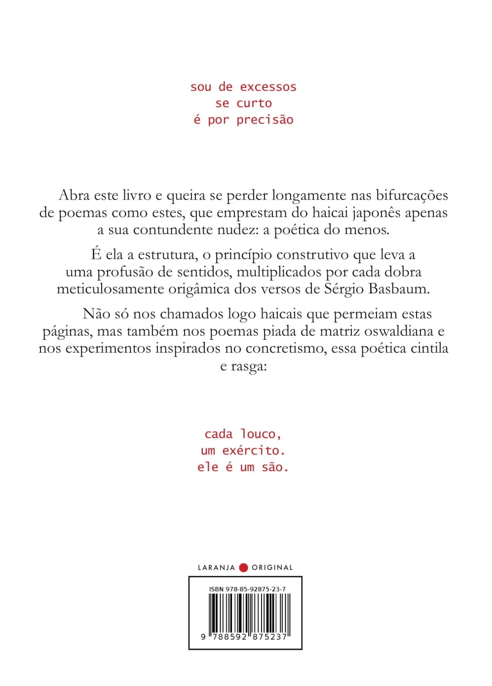 Redesejo: logo haicais e outros poemas Redesejo Quarta Capa