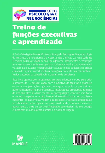Treino de funções executivas e aprendizado Treino de funções executivas e aprendizado Quarta Capa