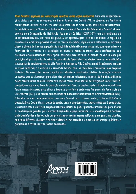 Vila Parolin: espaços em construção coletiva como ação educativa Vila Parolin Quarta Capa