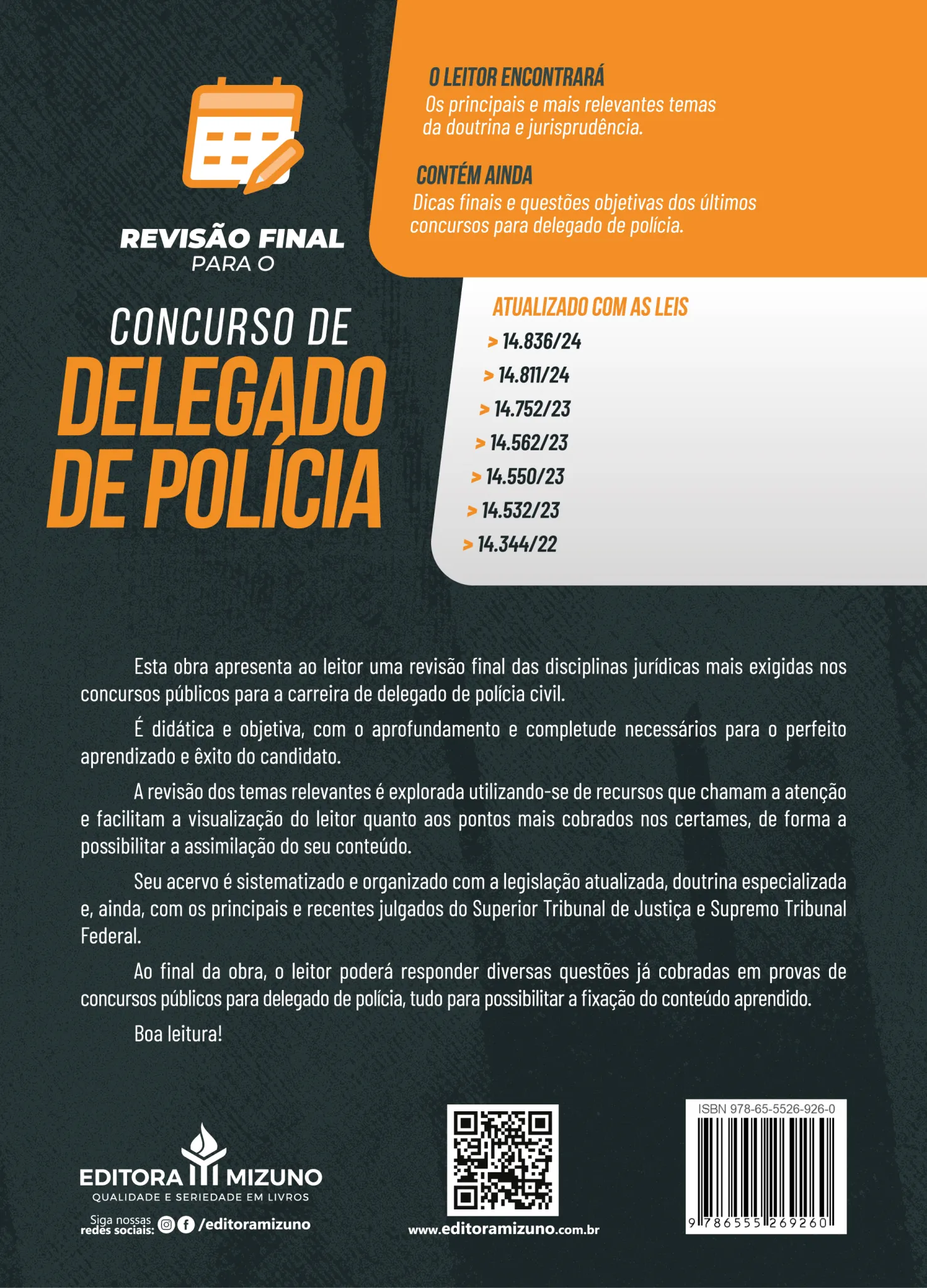 Revisão final para delegado de polícia civil: Revisão final para delegado de polícia civil Quarta Capa