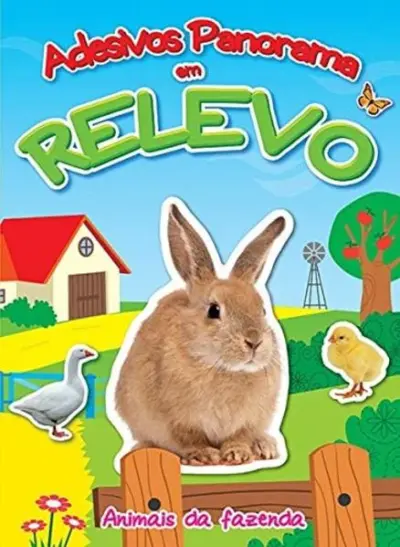 Animais da fazenda : Adesivos panorama em relevo