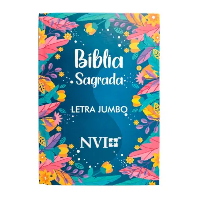 Bíblia jumbo NVI ‐ folhagens azul