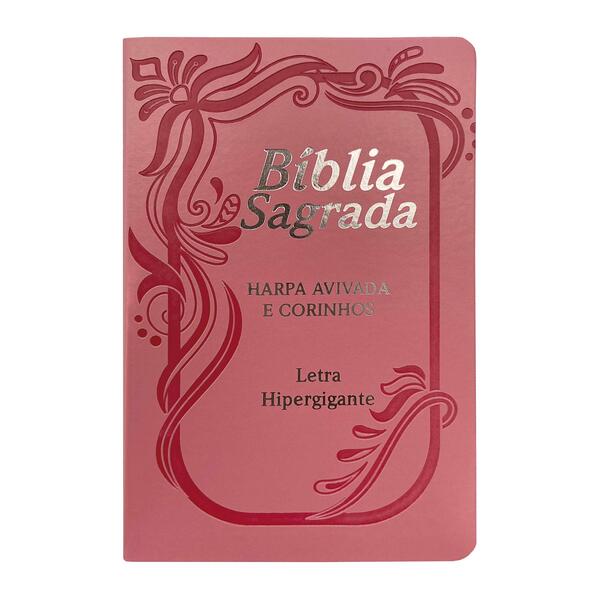 Bíblia letra hipergigante pu luxo c/ índice c/harpa borda prateada rosa: Bíblia letra hipergigante pu luxo c/ índice c/harpa borda prateada rosa: