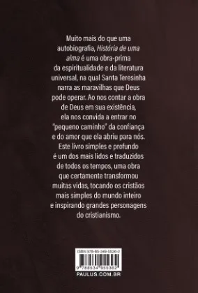 História de uma alma - Bolso simples: História de uma alma - Bolso simples Quarta Capa