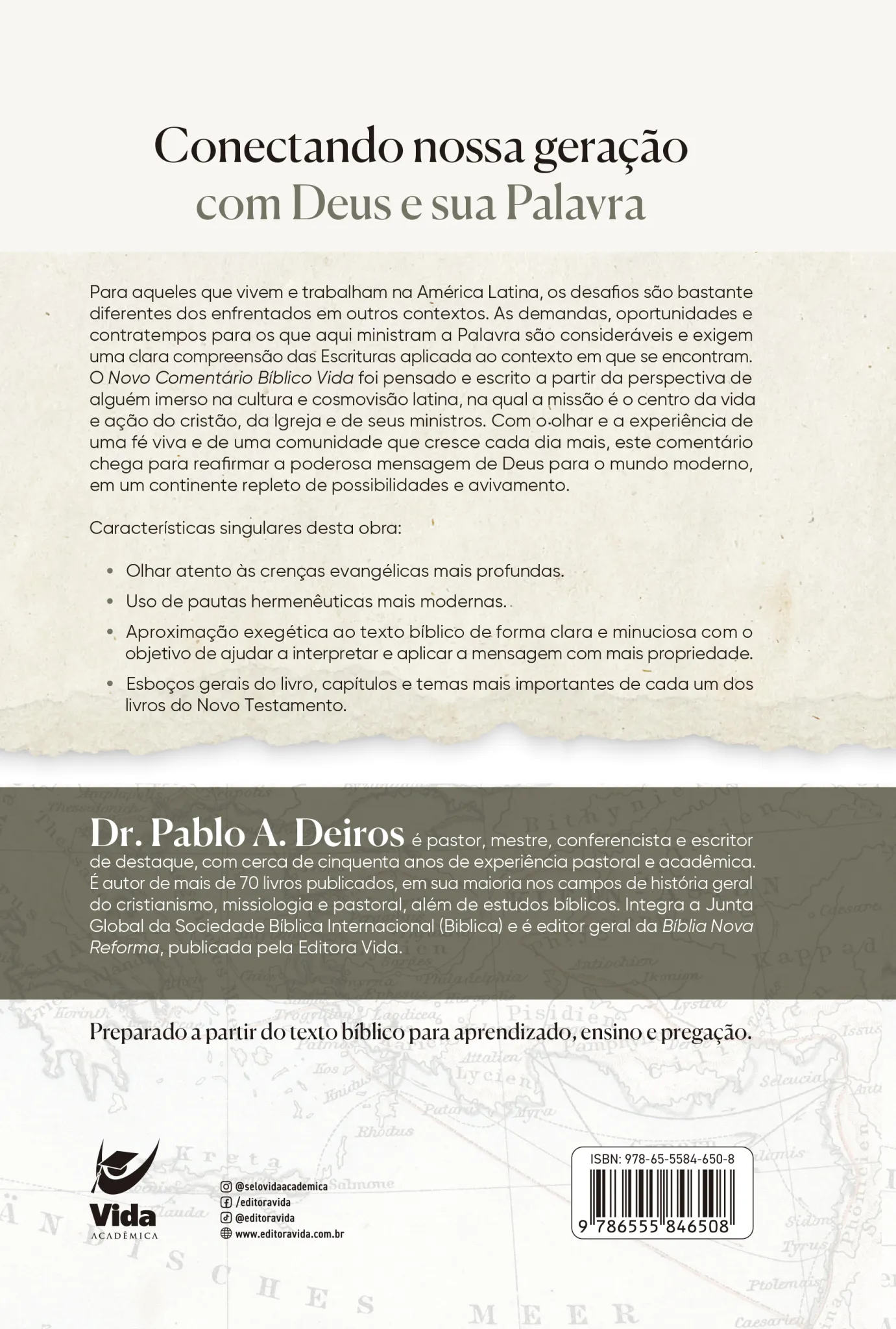 Novo Comentário Bíblico Vida: Gálatas e Efésios Novo Comentário Bíblico Vida Quarta Capa