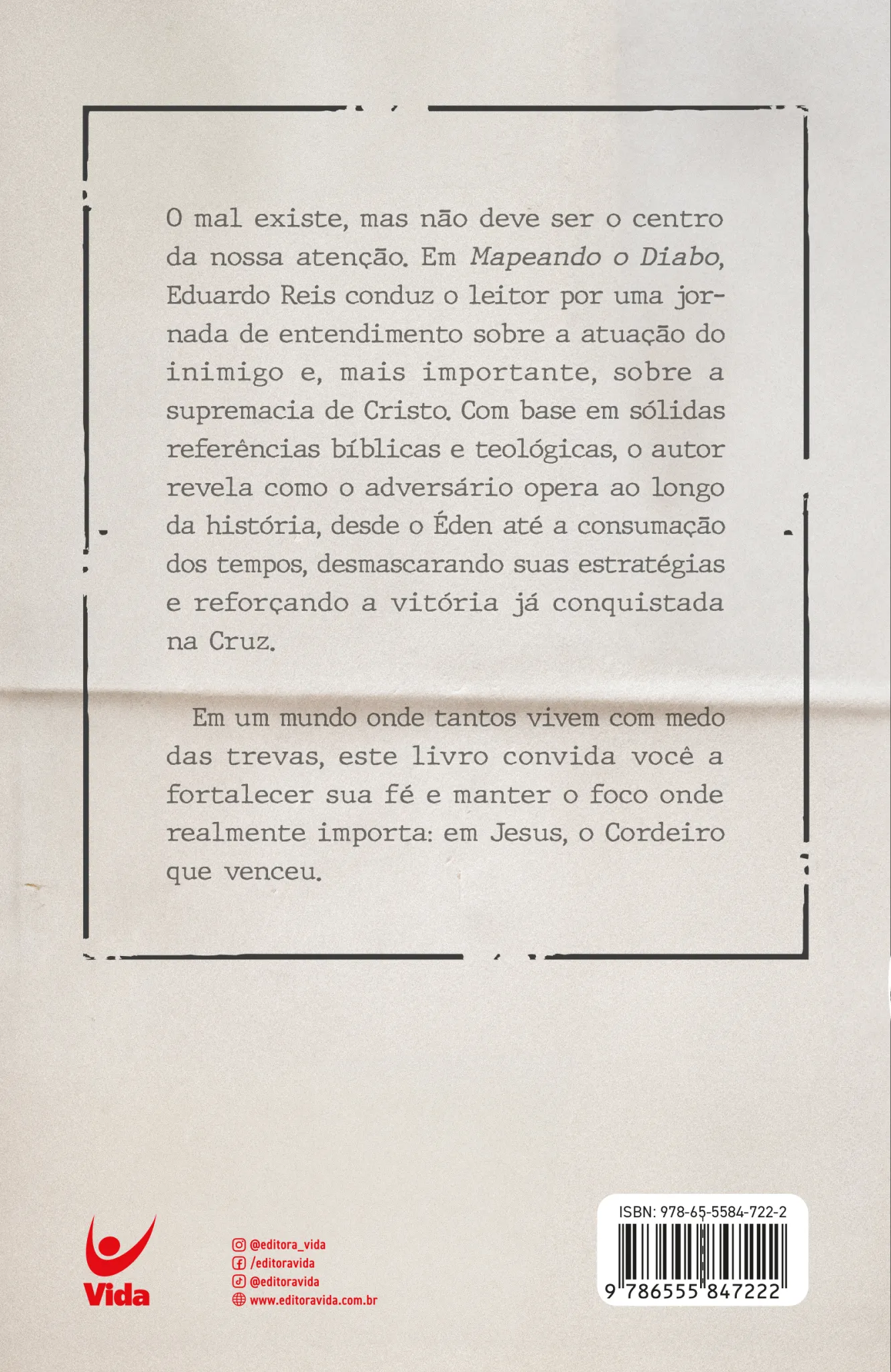 Mapeando o diabo: A verdade sobre a batalha espiritual Mapeando o diabo Quarta Capa