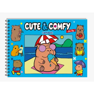 Cute & Comfy Série BIG - Capivaras: Livro de Colorir Adulto - Capa Dura Holográfica