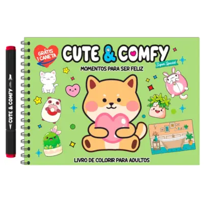 Cute & Comfy Super Special Edição 02 - Livro de Colorir Adulto - Momentos para ser Feliz - Acompanha 1 Caneta