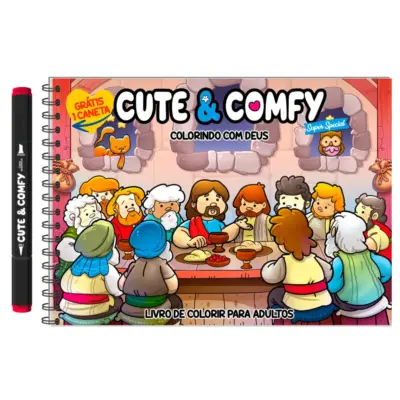 Cute & Comfy Super Special Edição 05 - Livro de Colorir Adulto - Colorindo com Deus - Acompanha 1 Caneta