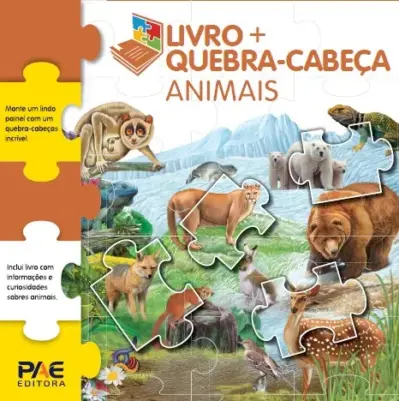 Livro + quebra-cabeça animais