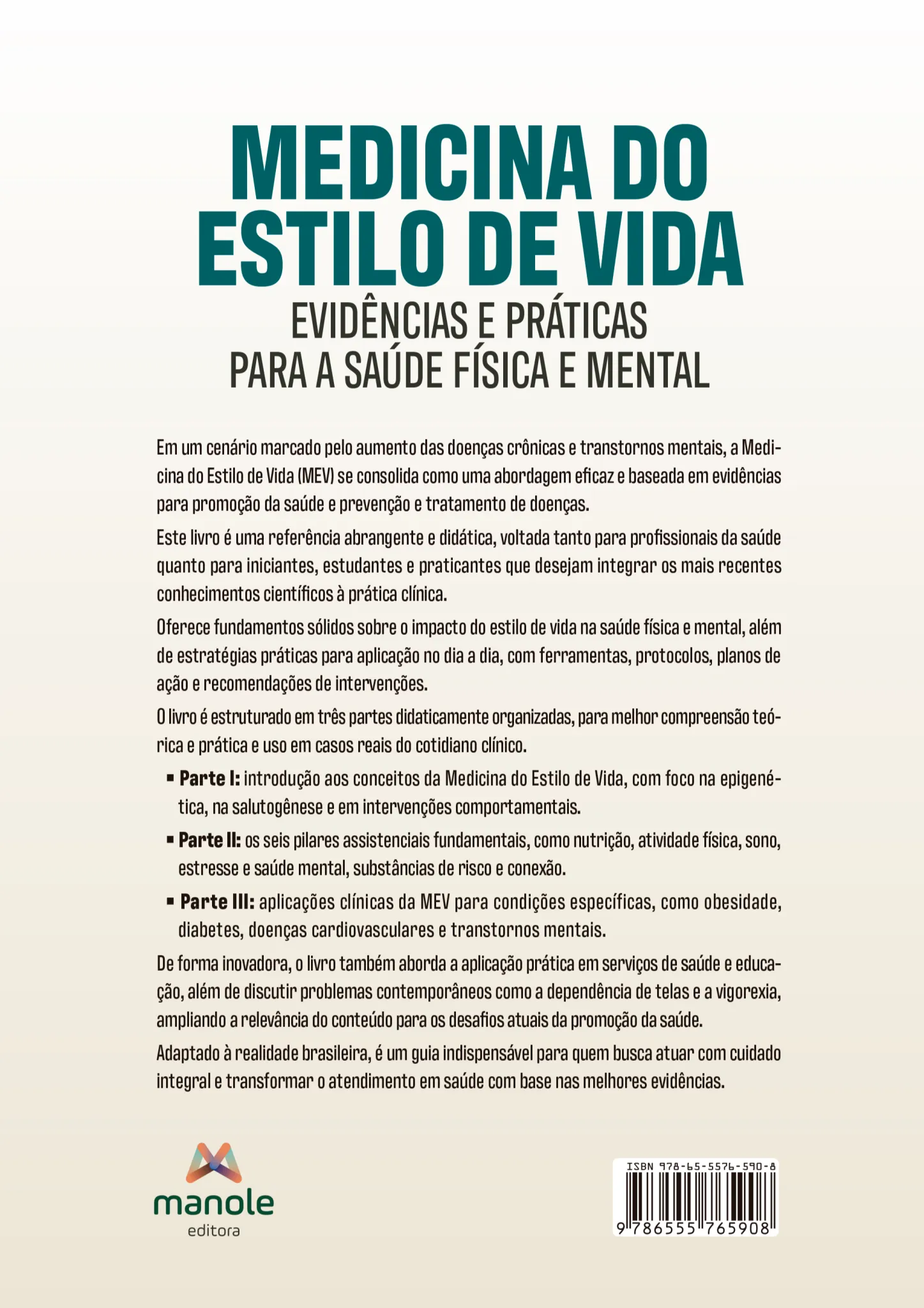 Medicina do estilo de vida: Evidências e práticas para a saúde física e mental Medicina do estilo de vida Quarta Capa