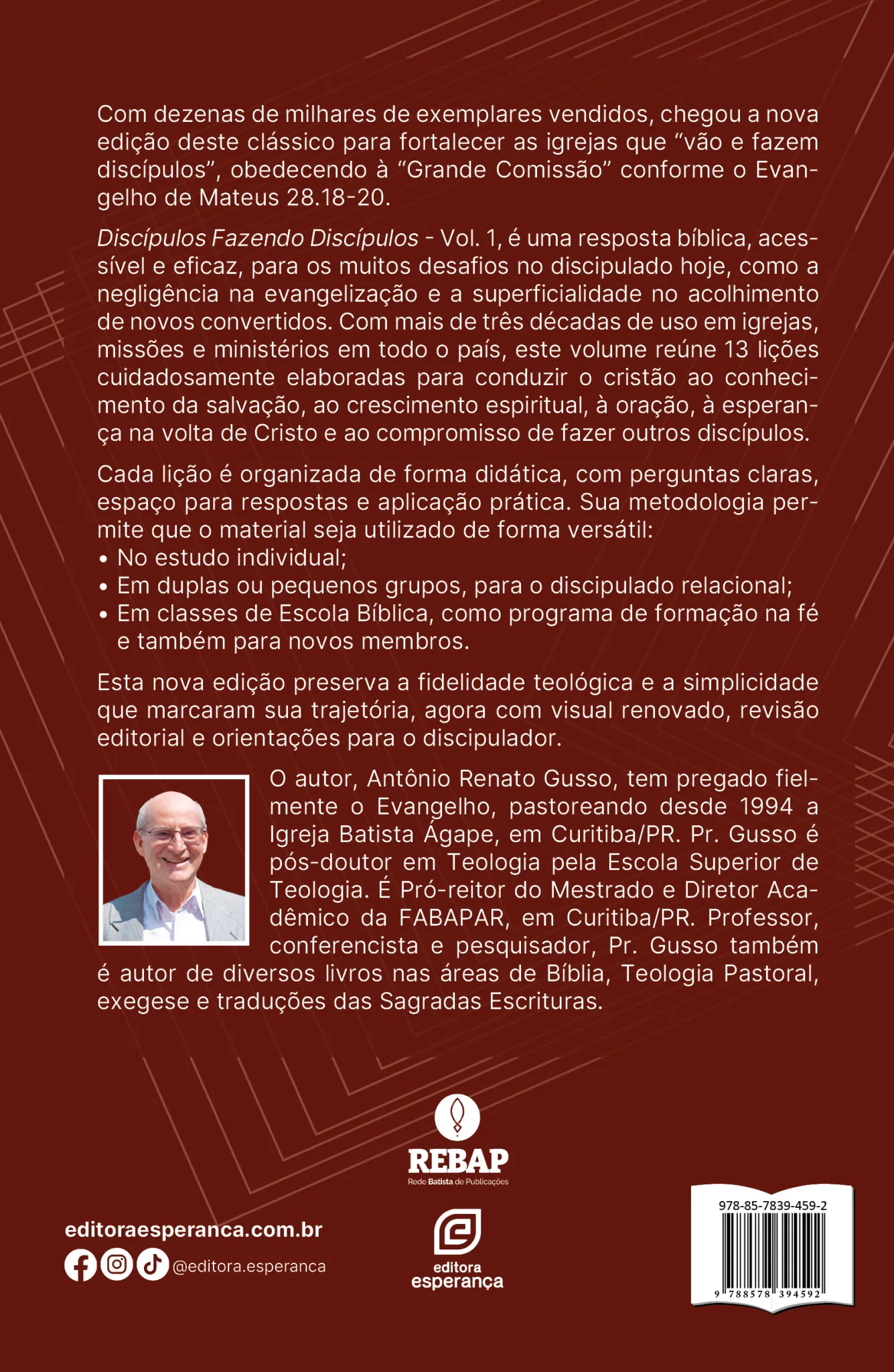 Discípulos fazendo discípulos – Volume 1: Discípulos fazendo discípulos – Volume 1 Quarta Capa