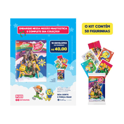 Kit de 10 envelopes com 50 cromos - Álbum oficial Gato Galáctico