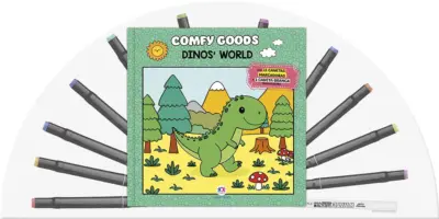 Dinos%27 world - Livro para colorir com 12 canetinhas