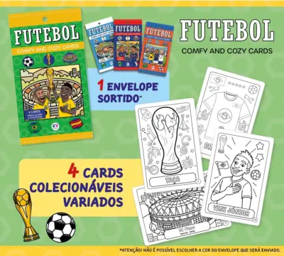 Futebol - Comfy and Cozy 4 Cards para colorir e colecionar