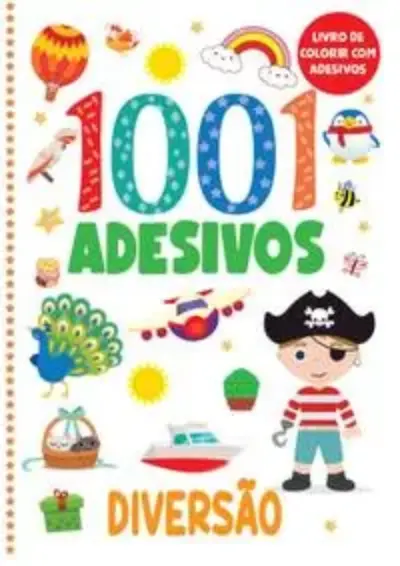 Livro de colorir com adesivos - 1001 adesivos - diversão