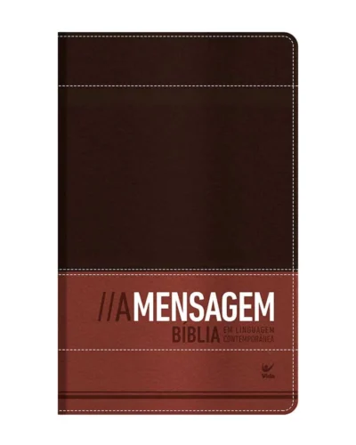 Bíblia a mensagem – capa luxo marrom e café beira dourada: